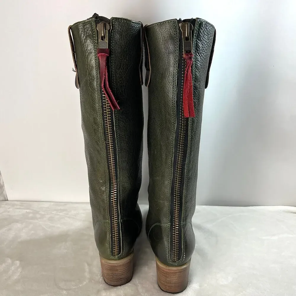 Freebird by Steven Grany Lace Up Boots in Olive - Picture 5 of 17